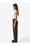 Pleated Viscose Blend Regular Waist Striped Barrel Trousers with Pockets - 2
