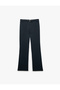 Belt Detailed Low Waist Slim Fit Spanish Flare Pants - 5
