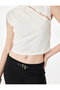 Slim Fit Sleeveless Buttoned Qipao Collar Tulle Blouse - 5
