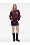 Comfortable Fit Crew Neck Sweatshirt with Bow Print on the Back