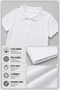Unisex Kids Polo Collar T-Shirt for School Plain Basic 100% Cotton 7-14 Years - 3