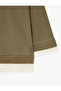 Color Blocked Regular Fit Crew Neck 3/4 Sleeve Basic Sweatshirt - 7