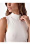 High Collar Viscose Blended Sleeveless Knitwear Undershirt - 4