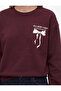 Comfortable Fit Crew Neck Sweatshirt with Bow Print on the Back - 5