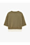 Color Blocked Regular Fit Crew Neck 3/4 Sleeve Basic Sweatshirt - 6