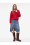 Comfortable Fit Buttoned Long Sleeve Striped Polo Collar Sweatshirt