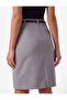 A-Line Midi Pencil Skirt with Belt Detail - 5