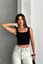 Thick Strap Covered U-Neck Crop Blouse - 4