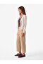 Viscose Modal Fabric Pleated Detailed Pocketed Belted Barrel Trousers - 3