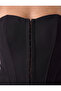 Strapless Neckline Sleeveless Corset Bustier with Ribbon Back Tie - 5