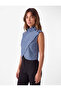 Asymmetrical Cut Buttoned Layered High Neck Sleeveless Blouse - 2