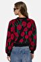 Floral Patterned Crew Neck Knitwear Sweater - 4