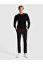 Black Slim Fit Elastic Waistband Jogger Canvas Pants 50317281-Vr046