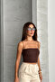 Modal Covered Crop Blouse with Rope Straps - 5