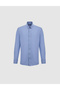 Blue 100% Cotton Linen Look Slim Fit Long Sleeve Shirt 50325355-Vr036 - 7