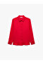 Long Sleeve Classic Collar Buttoned Satin Shirt - 6