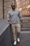 Men's Plus Size Basic Gray Zippered Sweatshirt - 3