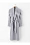 Gray Large Size Shawl Pocket Bathrobe