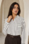 Double Striped Single Pocket Black Shirt 1500056