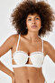 Oyster Model Supported Underwire Bra Set, Satin Detailed, Push Upp - F002 - 6
