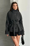 Bsk High Collar Cashmere Lined Coat