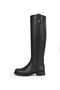 Women's Zippered Genuine Black Leather