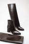 Women's Brown Patent Leather Slip-On Boots