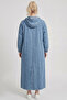 Hooded Detailed Denim Giy Çık Blue - 4