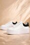Genuine Leather Laced Light Sole White Children's Sports Shoes