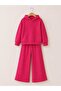 Children's Waffle Fabric Spanish Culottes and Hooded Sweat Bottoms Suit - 3