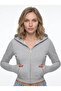 Women's zip-up hoodie - grey melange - 4