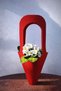 Bottle & Flower Carrying Bag Red Luxury – Decorative Bouquet and Flower Pot Gift Bag (1 Piece) - 4