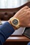 Mercedes Calendar Rotating Bezel Men's Wristwatch Gold Black Color Pl-7075E7X - 2