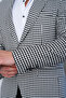 Men's Classic Blazer Jacket Slim Fit Houndstooth Pattern Stylish - 4
