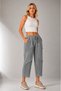 Women's Gray Cotton Linen Pocket Washed Bohemian Loose Wide Leg Pants High Waist Muslin Pinterest - 5