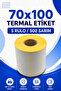 70X100Mm Thermal Label |   5 Rolls |   500 Sarım |   Ribbonless |   Cargo, Logistics, Warehouse |   Adhesive