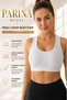 Parina Model Flat Sports Bra Basic Thick Strap Padded Crop Daily Comfort Plus White Color