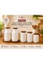 6 Piece Set of 2 1000 ml Oil Pots with Acacia Stands and 3 Porcelain Jars for Tea, Sugar, Salt and Coffee - 2