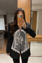 Women's Black Lace Detailed Blazer Jacket – Double-Breasted Design, Lined, Stylish and Modern Design Jacket 7869 - 4
