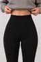 Women's Black High Waist Corseted Interlock Steel Knitted Tights Do Not Show Underwear