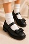 Girl's Ballerina Shoes Black Skin Matte Color Girl's Ballerina Shoes Girl's School Shoes Girl's Shoes - 3
