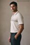 Men's Short Sleeve Patterned White Polo Neck T-Shirt - 2