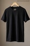Men's Cotton Summer Basic Loose Black T-Shirt - 4