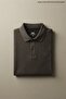 Men's Imported Textured Premium Fabric Basic Dark Brown Polo Collar T-Shirt - 5