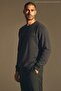 Men's Large Size Patterned Oversized Winter Anthracite Sweatshirt - 2