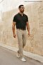 Men's Imported Textured Premium Fabric Basic Dark Brown Polo Collar T-Shirt - 7