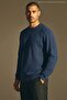 Men's Plus Size Patterned Oversized Winter Blue Sweatshirt - 3