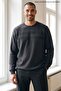 Men's Large Size Patterned Oversized Winter Anthracite Sweatshirt - 5
