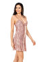 Lace Embroidered Thin Strap Mink Jacquard Nightgown - 2