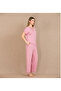 Viscose Stylish Design Lace Embroidered Pink Short Sleeve Pajama Set - 2